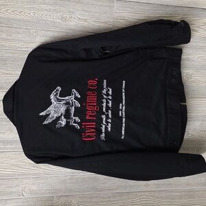 Civil Regime Rebel Youth Black Zip Up Jacket Mens Size Large